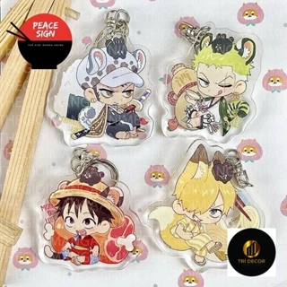 Móc khóa ONE PIECE ĐẢO HẢI TẶC ver TAI THÚ ĐỒ ĂN in hình anime chibi mica trong acrylic dễ thương zoro sanji luffy law