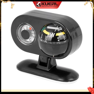 Kuerl 2 trong 1 Xe La Bàn Bóng Nhiệt Kế Bảng Điều Khiển Tự Dính Gắn Định Vị Đồng Hồ Trang Trí Phụ Kiện