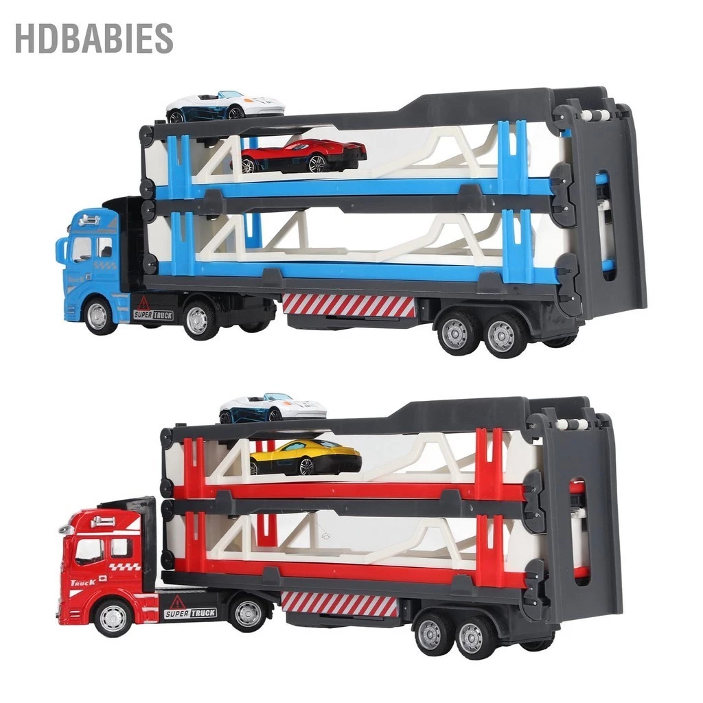 HDbabies Đồ chơi xe tải vận chuyển hợp kim Mega Hauler Truck với đường đua phóng cho trẻ em 59.1in