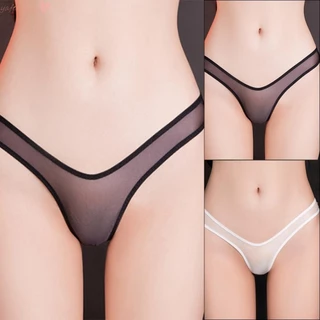 【YAFEXCLT】Women Sexy Underwear Ultra-thin Silky Sheer See Though G-string Thongs Panties