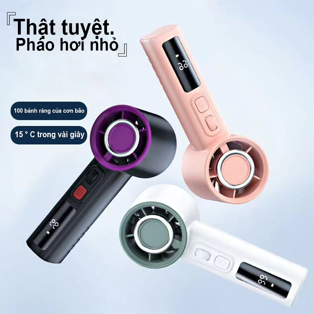 Quạt Mini Niye Sạc Quạt Phản Lực Cầm Tay Gió Mạnh 120 Gear Tốc Độ Gió Màn Hình Kỹ Thuật Số Có Thể Điều Chỉnh Quạt