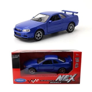 Welly Hợp Kim 1: 36 Đồ Chơi Mô Hình Xe Nissan Skyline Gtr R34 Xe Thể Thao Chiến Binh Cửa Mở