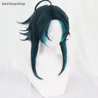 Best Shop Genshin Impact Xiao Cosplay Nam 40cm Xanh Hỗn Hợp Tóc Giả Cosplay Anime Cosplay Tóc Giả Mới