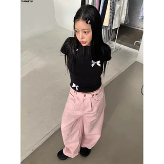 TIANLEYU áo phông áo thun nữ croptop baby tee phổ biến Minimalist Thể thao Cute WTX2430EMM 12Z240320