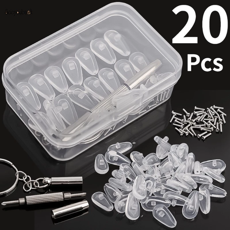 Bộ Đệm Mũi Silicon + Tua Vít, Ve Kính Mắt Chống Trơn Trượt Đệm Khí Boles Có Ốc Vít Tua Vít FERADO
