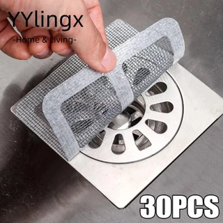 YYlingx 30 Miếng Dán Thoát Nước Sàn Dùng Một Lần, Bộ Lọc Bồn Rửa Chống Chặn Máy Bắt Tóc Dùng Một Lần, Phụ Kiện Phòng Tắm Lưới Dính Tắm Thoát Nước Phòng Tắm