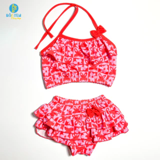 Đồ bơi bé gái bikini 2 mảnh thiết kế chân váy siêu xinh chất vải mềm mại thân thiện với làn da bé size từ 8kg đến 22kg