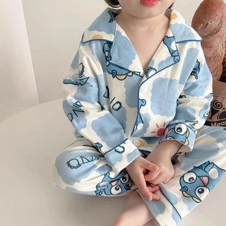 [W.M KIDS & BABY] Giao ngay & Miễn phí Vận chuyển Quần Bộ Đồ Ngủ Bé Trai Mới Áo Cardigan Trẻ Em Phòng Chờ Bộ Đồ Dài Tay Quần Dài Hoạt Hình Vừa Và Lớn Bộ Đồ Ngủ Trẻ Em Hợp Thời Trang