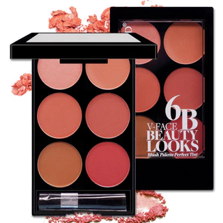 6 Màu Dễ Dàng Trang Điểm Matte Blush Palette Tự Nhiên 3D Trang Điểm Giữ Blush Shimmer Blush Palette Trang Điểm Mặt