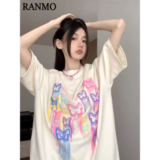 RANMO áo phông áo thun nữ croptop baby tee xu hướng Minimalist Korean Trendy WTX2430JZD 12Z240321