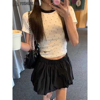 YUSHANLAN áo phông áo thun nữ croptop baby tee Hàn Phong Thể thao Đơn giản Popular WCS2430IAT 13Z240330