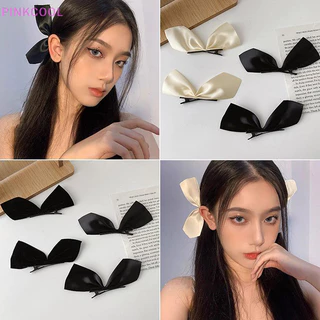 Hồngcool 2 Cái / bộ Kẹp Tóc Màu Đen Cho Bé Gái Kawaii Barrettes Phụ Kiện Tóc Dễ Thương Trẻ Em Ruy Băng Màu Người Phụ Nữ Kẹp Tóc Hairgrip HOT