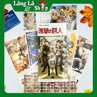 Hộp Postcard Bưu thiếp (Trọn bộ 340 Hình có Sticker) Anime/Manga Attack on titan (Tấn công người khổng lồ)