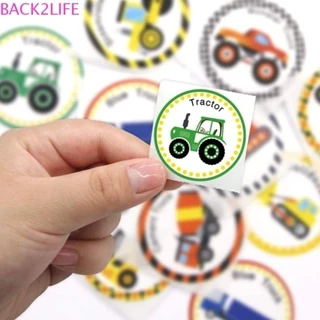 Back2life Nhãn dán PVC ô tô, Phim hoạt hình Circula 500 gói Nhãn dán ô tô, Đồ chơi trẻ em 500 cái / cuộn Nhãn dán phần thưởng họa tiết PVC dễ thương Xe đẩy du lịch Vali