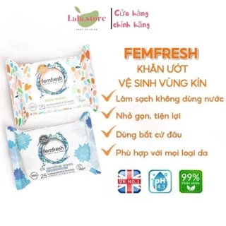 Khăn Ướt Vệ Sinh Vùng Kín Cao Cấp Hàng Ngày Femfresh Intimate Skincare Daily Wipes (10/ 25 Tờ)