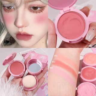 Kem má hồng đệm khí 3 màu - Face Contour Rouge Blush Mud - Matte Makeup Pigment Cheek Color - Tự nhiên lâu trôi không thấm nước - Mỹ phẩm trang điểm mặt