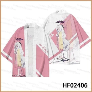 Hot Blue Archive Sorasaki Hin Áo thun mùa hè tay khuỷu tay quần short kimono cosplay