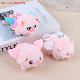 [Ses] Angel Little Flying Pig Đồ chơi sang trọng Kéo dây đuôi có thể di chuyển được Đồ chơi sang trọng Kawaii Anime Plushie Mặt dây chuyền vui nhộn Móc khóa Búp bê Quà tặng Giáng sinh (E)