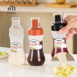 [Koqzm] Chai bóp nước sốt 350ML Chai cà chua nhựa năm lỗ Nước sốt phân phối mật ong [mới]