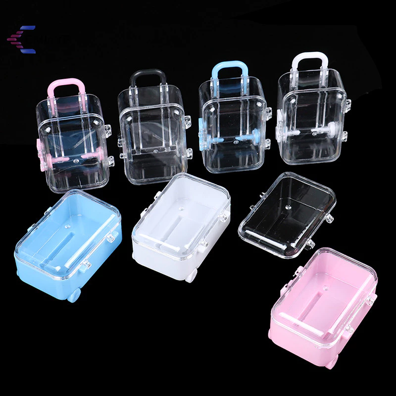 [Cminyp] Hộp hành lý vali lăn bằng nhựa dễ thương cho phụ kiện thu nhỏ nhà búp bê mới