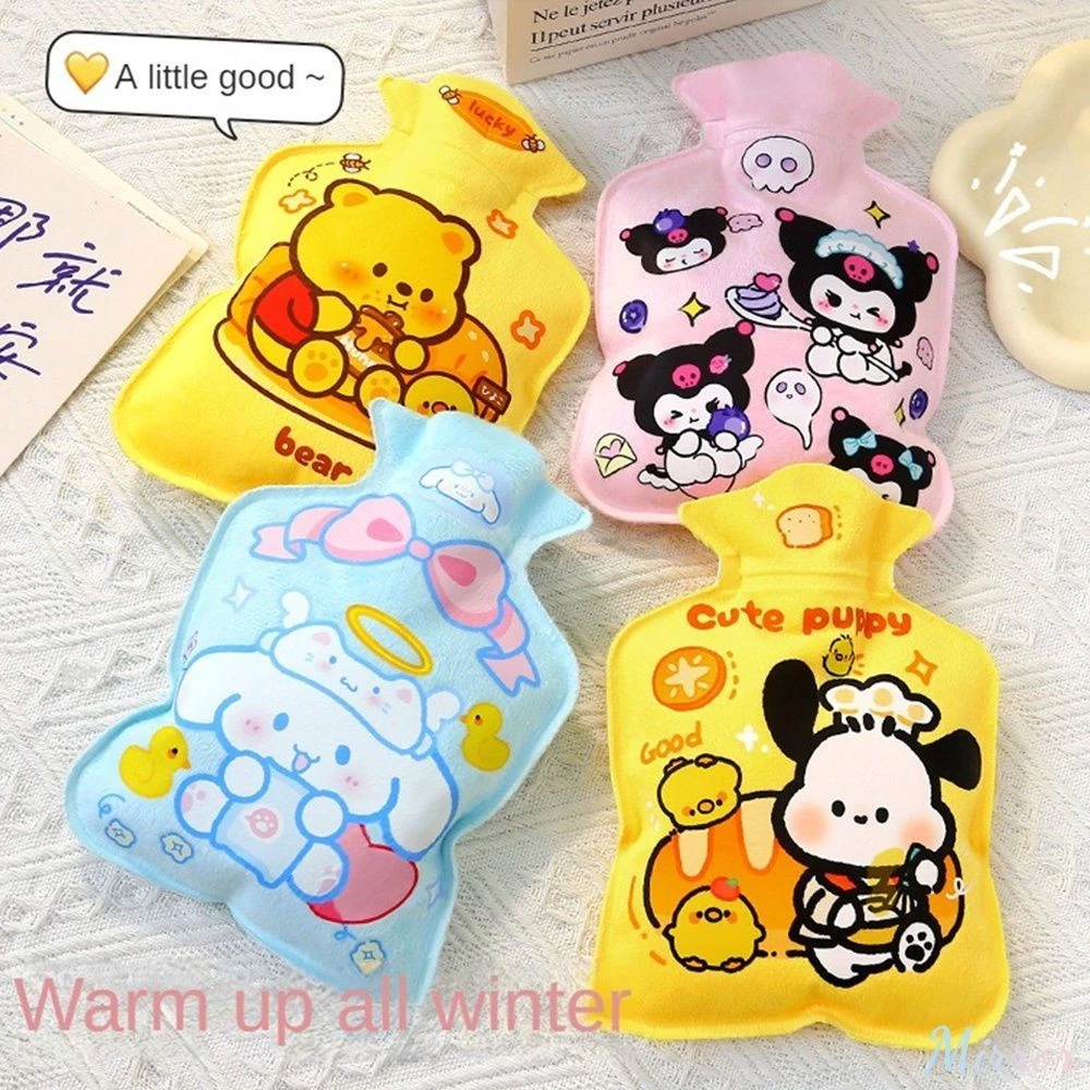 ♕ Sanrio Phim Hoạt Hình Chai Nước Ấm150/400ml Túi Nước Nóng Máy Giữ Ấm Tay Cầm Tay Cho Bé Gái Bỏ Túi Tay Chân Túi Nước Nóng