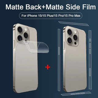 Dành Cho iPhone 15 Plus 14 13 12 Pro Max 12 Mini X XS XR 7 8 Plus 2 in1 Matte Back Film Full Cover Hydrogel Film Và Khung Bên Bảo Vệ viền Bảo Vệ Màn Hình
