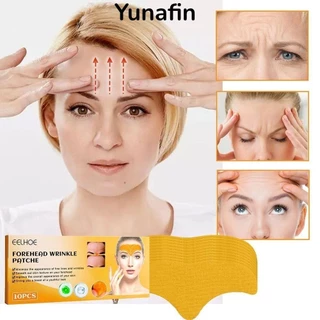 Yunafin Miếng dán Gel loại bỏ dòng trán, Miếng dán nếp nhăn da mặt, Làm đẹp 10 cái / bộ Collagen Tự nhiên Chống lão hóa Làm săn chắc