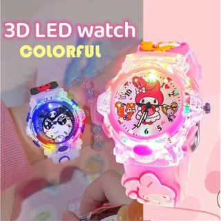 2024 Hoạt Hình Dễ Thương Sanrio Kuromi Melody Cinnamoroll Đồng Hồ Đèn Led Cho Trường Tiểu Học Trẻ Em Đồng Hồ Thạch Anh Đồng Hồ Con trỏ Phong Cách Sanrio Dễ Thương Cho Bé Gái