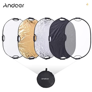 Andoer 90 * 60cm Di Động Cầm Tay Hình Bầu Dục Có Thể Gập Lại Đa Phản Quang 5in1 Với Vàng / Bạc / Trắng / Đen / Màu Mờ Cho Chụp Ảnh Studio Ảnh