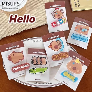 2 Cái / bộ Kẹp Tóc, Kẹp Tóc Hoạt Hình Đáng Yêu, Dễ Thương Capybara Thư Barrettes Mũ Trẻ Em