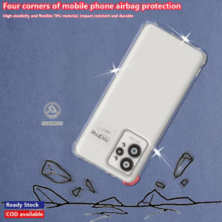 Realme GT2 Pro RMX3301 RMX3300 Cao su mềm linh hoạt Pha lê trong suốt Slim Bảo vệ Jelly Cover Gia cố cản góc chống sốc Vỏ trong suốt