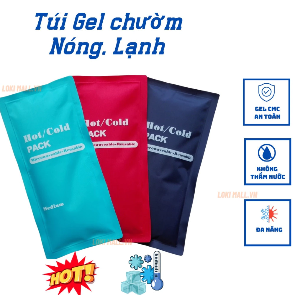 Túi gel chườm nóng lạnh đa năng, gel CMC an toàn giảm chấn thương giữ nhiệt giữ ấm cơ thể tiện dụng