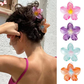 Crystal Plumeria Kẹp Mùa Hè Nữ Đi Biển Kẹp Tóc Thời Trang Kỳ Nghỉ Cá Mập Kẹp Ảnh Phụ Kiện Tóc YR