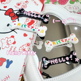 Graffiti Hellokitty Xương Mỏ Vịt Kẹp Tóc Ins Dopamine Kẹp Bên Trái Tim Cô Gái Ngọt Ngào Nhật Bản Phụ Kiện Tóc