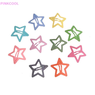 Pinkcool 10 Chiếc Ngôi Sao Kẹp Tóc Bé Gái Nhiều Màu Sắc Ngôi Sao Dễ Thương Barrettes Nữ Kim Loại Mũ Đội Đầu Tóc Phụ Kiện Trang Sức HOT