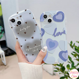 Ốp điện thoại họa tiết gợn sóng mắt Motif Blue Love and Heart cho OPPO A18 A17 A16 A15 A79 A78 A77 A76 A74 A60 A58 A57 A55 A54 A53 A52 A31 A5 A9 A98 A96 A95 A94 A93 A92