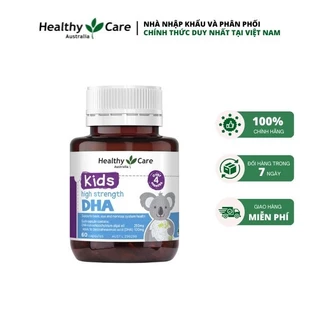 [Tem phụ chính hãng] [mẫu mới] Viên uống bổ sung DHA Healthy care Kids high Strength DHA Hộp 60 viên