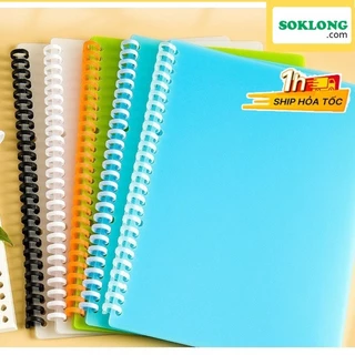 Bộ 4 Bìa nhựa tab phân trang sổ còng A5 / B5 / A4 màu trong suốt, xanh dương Bìa nhựa làm Binder (đọc kỹ mô tả)