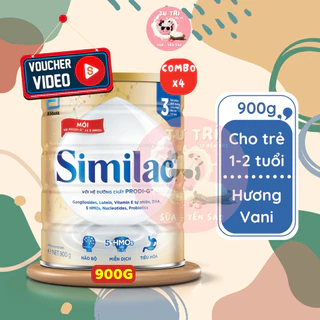 Combo 4 lon sữa Similac 3 Abbott lon 900g Dinh Dưỡng 5G dành cho bé từ 1-2 tuổi.