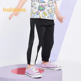 Balabala Quần Legging Thể Thao In Màu Sắc Tương Phản Thời Trang Mùa Hè Cho Bé Gái