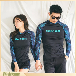 Vie 2 Bộ Đồ Bơi Chống Nắng Nữ Top + Quần Short Dài Tay In Hoa Nhanh Khô Chia Đồ Bơi Đồ Bơi Đồ Bơi