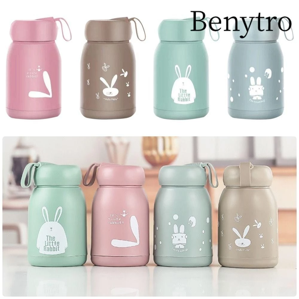 Benytro 1 Chai Thủy Tinh, Bình Nước Hoạt Hình Thỏ Kawaii, Bình Trà Dễ Thương Chai Nước Uống Di Động Cho Trẻ Em Học Sinh Bé Gái