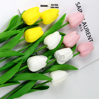 Hoa giả Hoa tulip  Decor trang trí Chicbabe chất liệu PU cao cấp nhà cửa xinh xắn tự nhiên nhiều mẫu lưa chọn