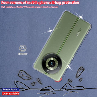 Realme 11 Pro + Narzo 60 Pro RMX3740 RMX3741 RMX3771 Cao su mềm linh hoạt Pha lê trong suốt Vỏ thạch bảo vệ mỏng Vỏ ốp lưng góc chống sốc gia cố Vỏ trong suốt