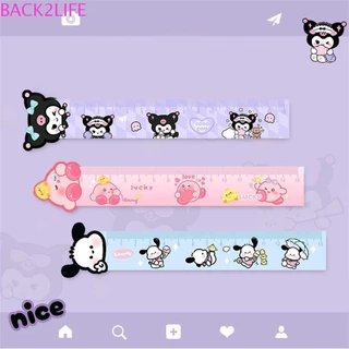 Thước vẽ toán BACK2LIFE, Kirby Kuromi Cinnamoroll Đa chức năng 15cm soạn thảo thước thẳng, Kawaii Acrylic DIY Dụng cụ vẽ Thước đo sinh viên