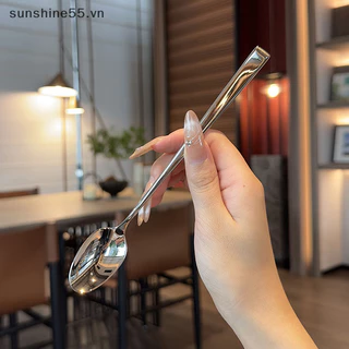 Thìa Inox Ánh Dương Hàn Quốc Tay Cầm Dài Bộ Đồ Ăn Làm Dày Khuấy Thìa Đá Bữa Ăn Thìa Hộ Gia Đình Thìa Ăn Tối VN