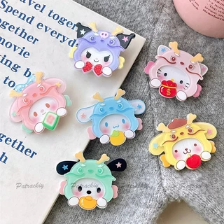 🌈Patrackiy✨SANRIO Kẹp Tóc Hai Lớp Chất Liệu Acrylic Họa Tiết Hoạt Hình Xinh Xắn Cho Bé Gái