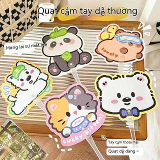 Hoạt Hình Hoạt Hình Cầm Tay Quạt PP Dễ Thương Mini Di Động Hình Đặc Biệt Quạt Cầm Tay Thoáng Mát Quạt Nhỏ Mùa Hè Quạt Làm Mát Quà Tặng Nhỏ