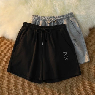 Mùa hè Phong cách mới Phiên bản Hàn Quốc giản dị Quần short thể thao Cotton nguyên chất thời trang nữ Quần năm điểm phù hợp