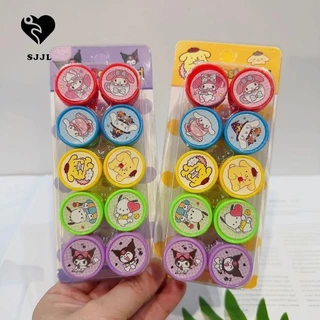 Set 10 Con Dấu Hình Gấu Bông Kuromi Dễ Thương Dùng Làm Quà Tặng DIY